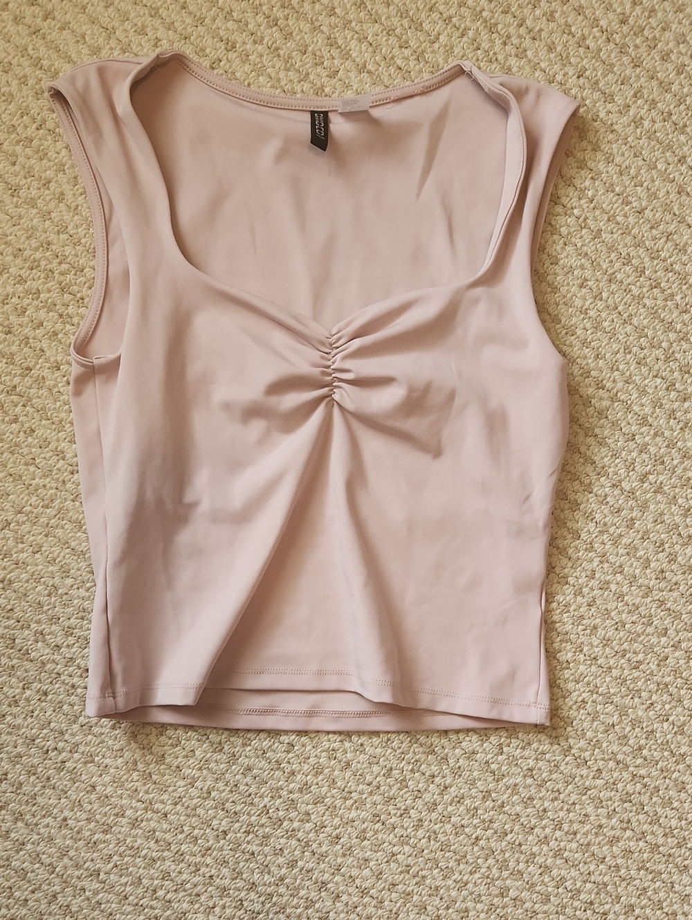 Divided Dusty Pink Ruched Front Crop Top